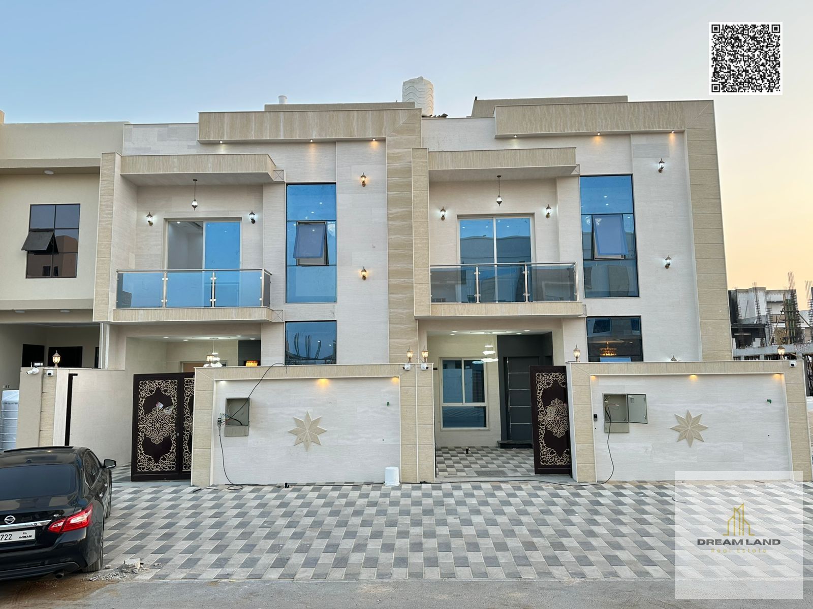 Villa - two floors & large courtyard including fees - - close to Sheikh Mohammed bin Zayed Road - freehold for all nationalities