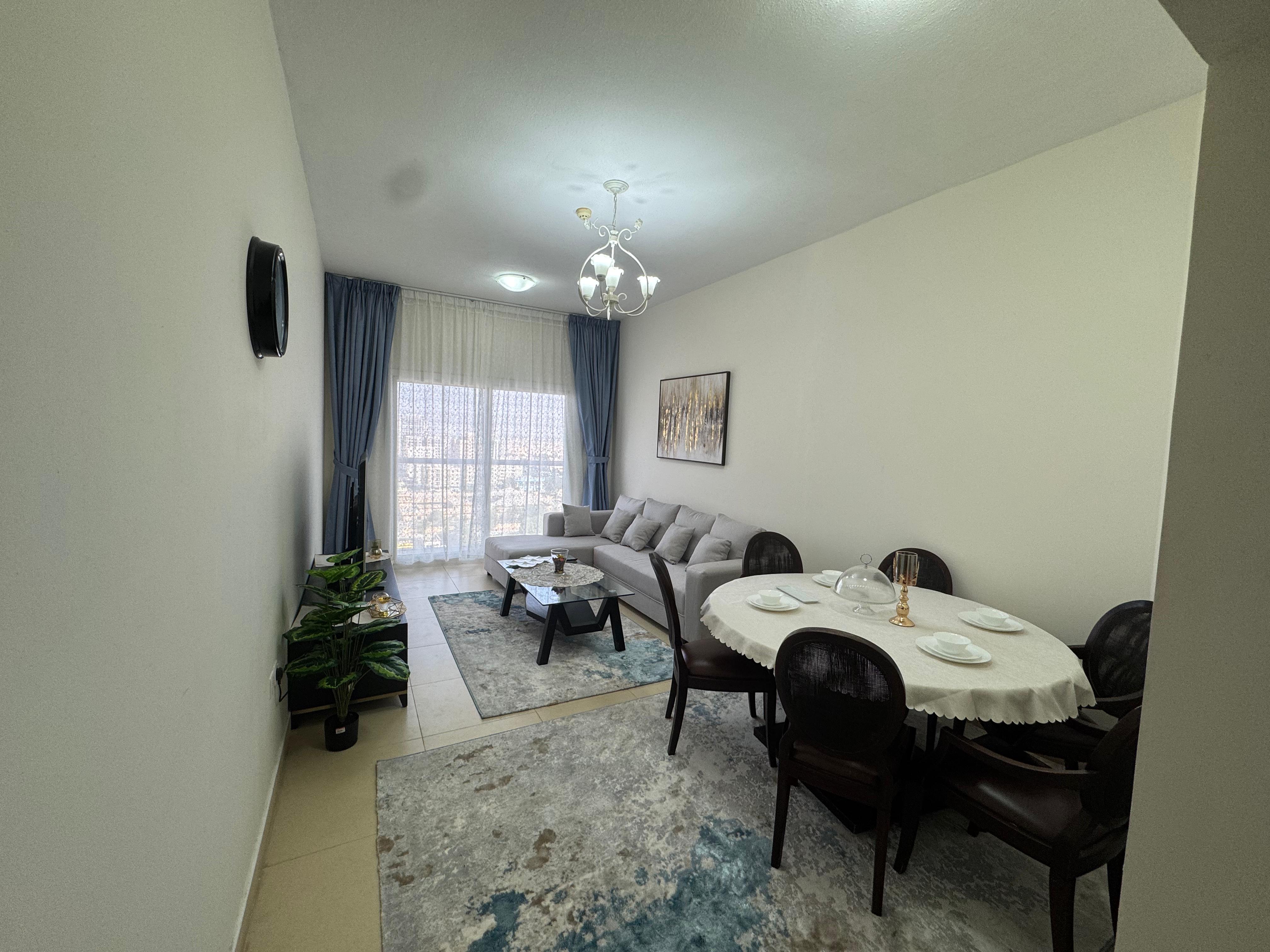 Furnished Two Bedroom Hall for Rent Al Yasmeen Towers Spacious Layout Prime Location Elegant Finish