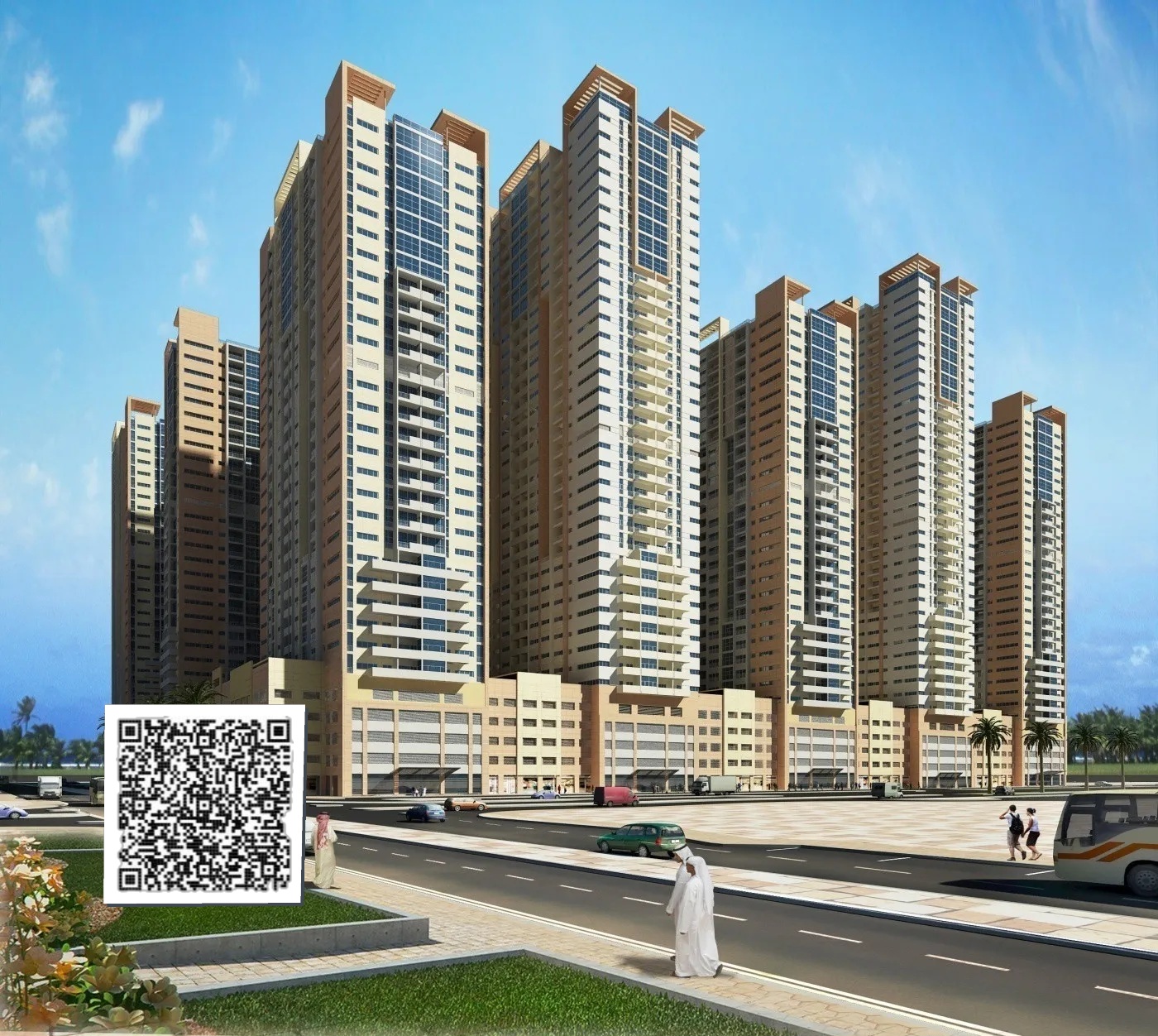 Spacious 2BHK+ Laundry with Open View for Rent in Ajman One Towers – Prime Location, 4 Easy Payments