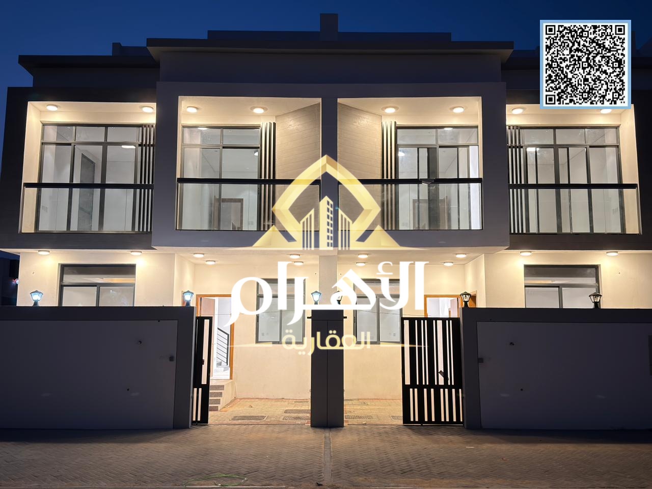 Luxury villa for sale in Al Bahia area, featuring two floors and a rooftop terrace. Modern design, spacious layouts, reception areas, and comprehensiv