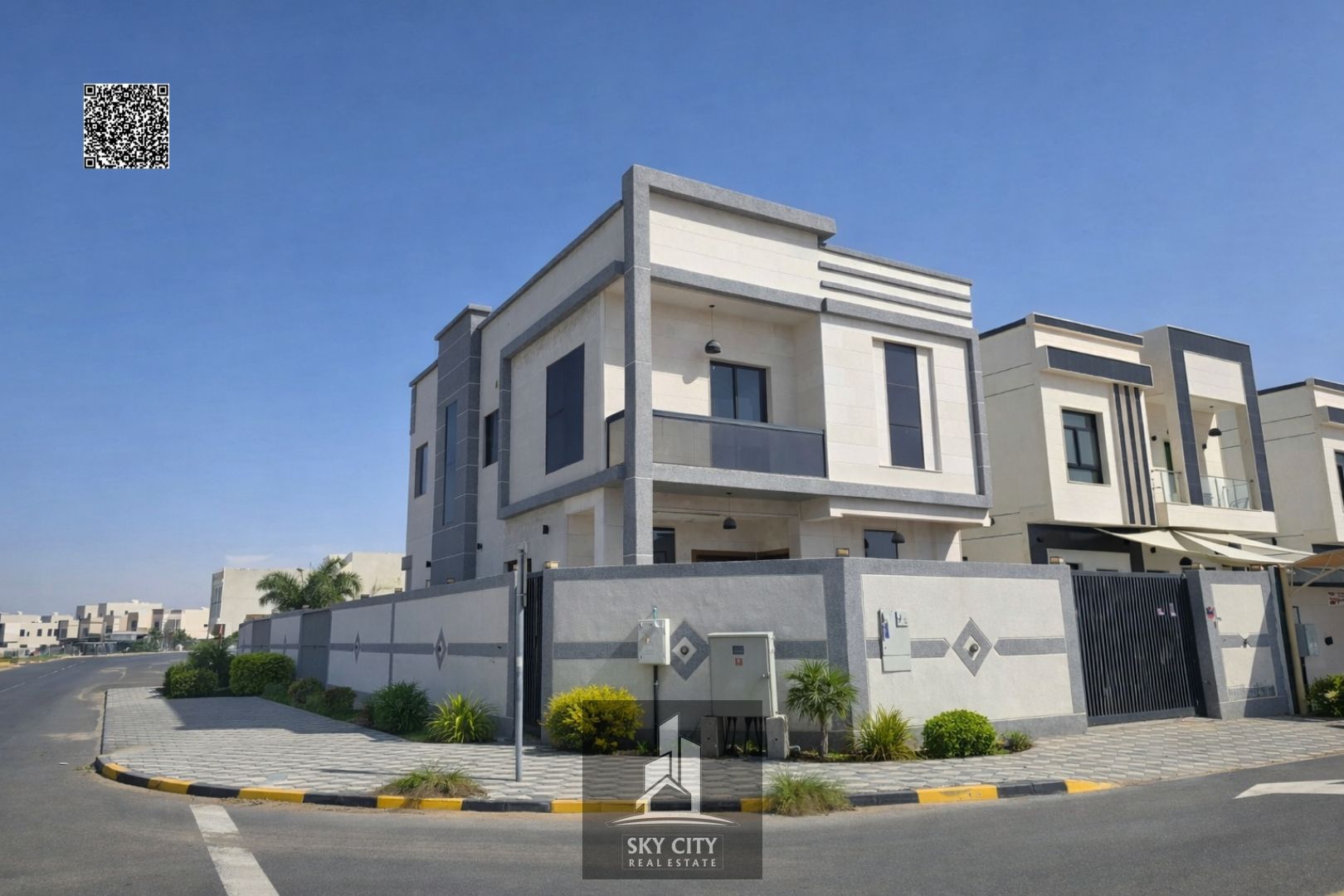 Two floors, 4 corner rooms, with electricity, water, and air conditioning. One minute from Sheikh Mohammed Bin Zayed Road.