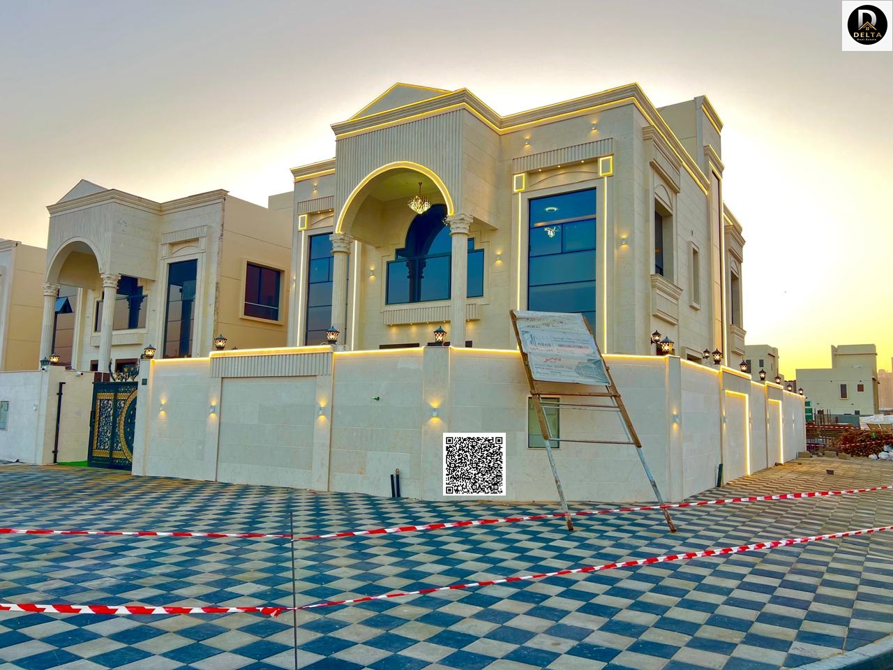 Villa for sale, one of the most luxurious and elegant villas in Ajman. Corner villa with a classic design and high-end finishing. Two floors with a ro
