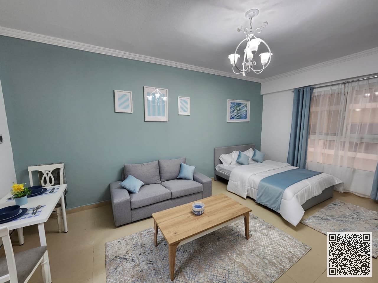 Luxury studio apartment Fully furnished for monthly rent in Ajman, Jasmine Towers. Fully furnished, at a special price! Rent includes