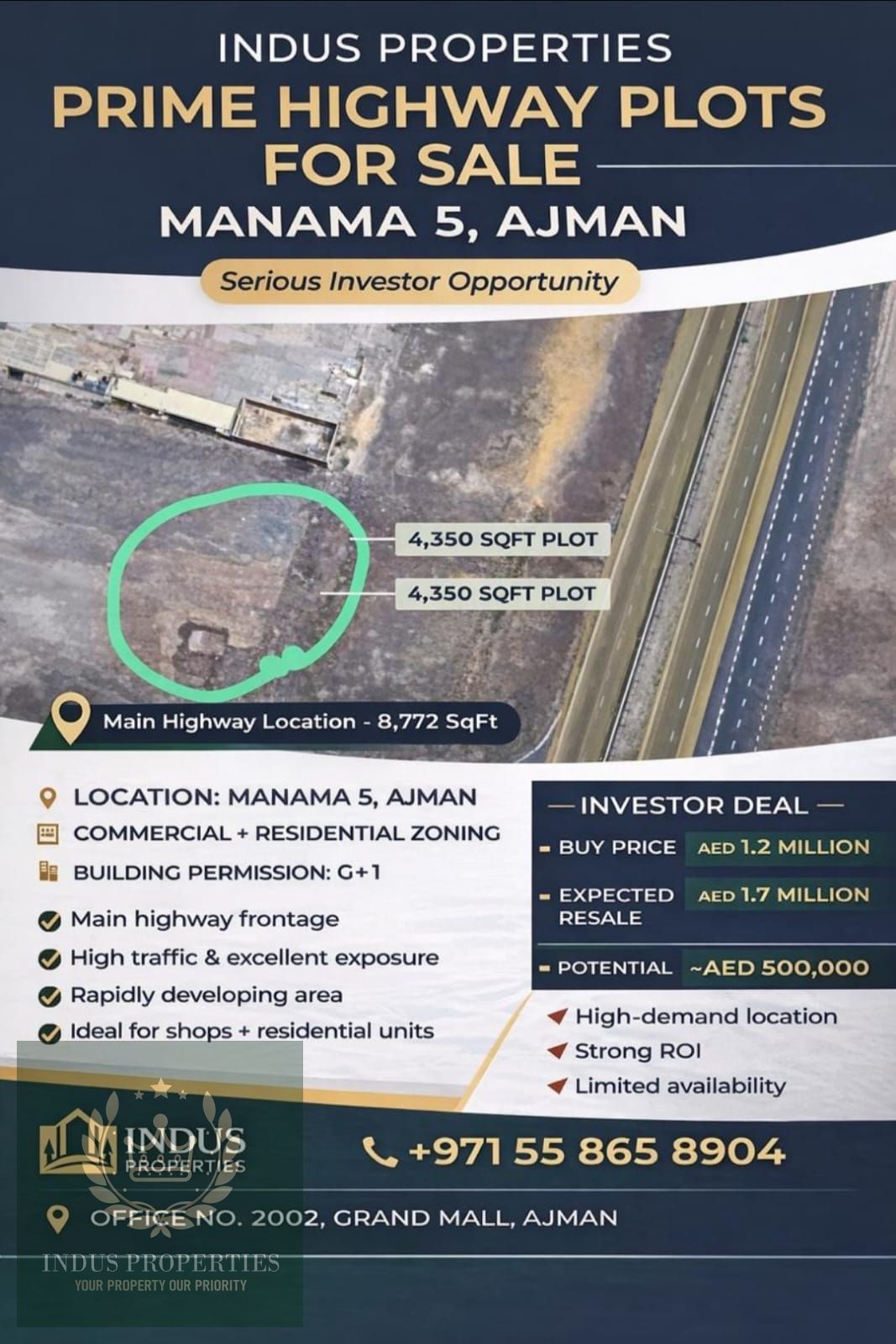 2 Main Highway Plots for Sale – Manama 5, Ajman (UAE)