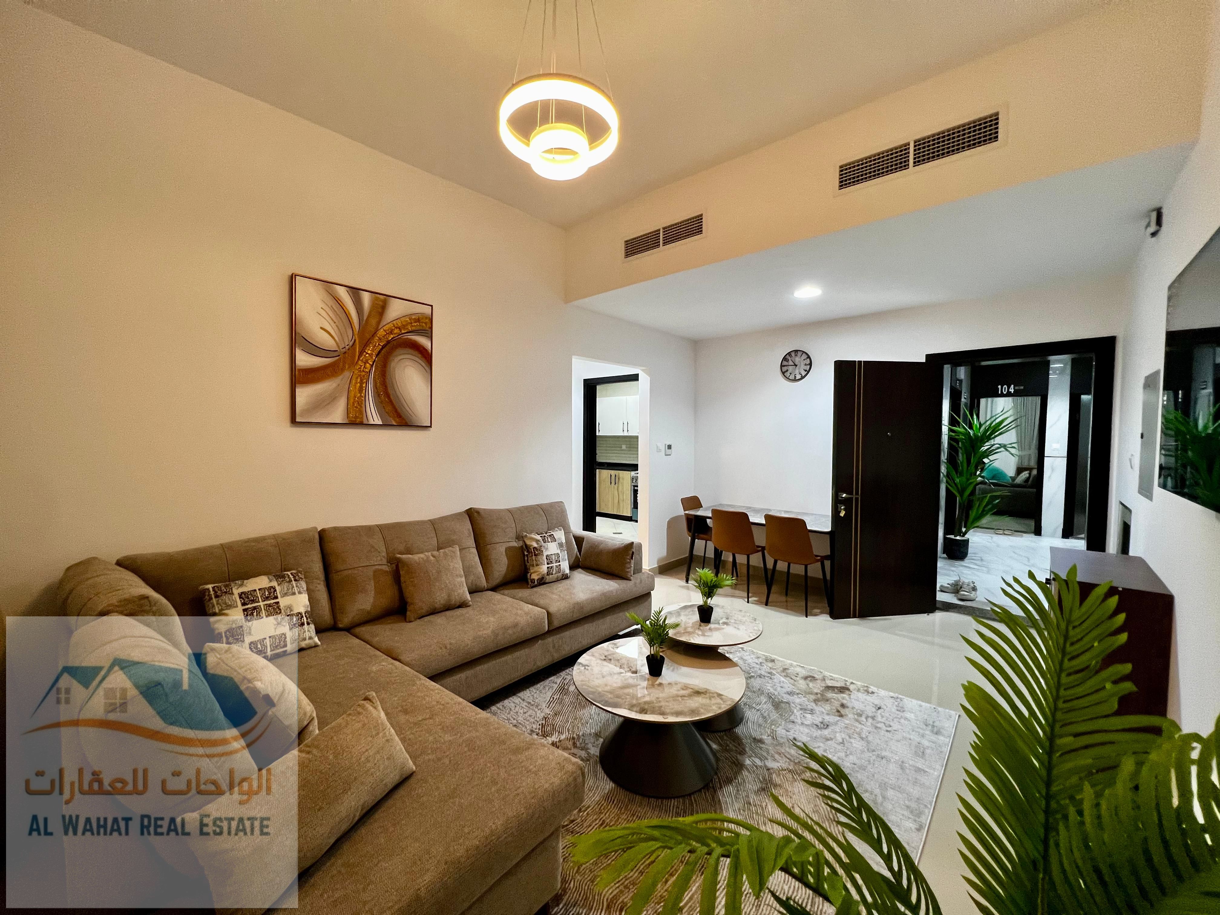 A luxurious one-bedroom apartment with an open view is now available for monthly rent. It is fully furnished with very elegant furniture and includes