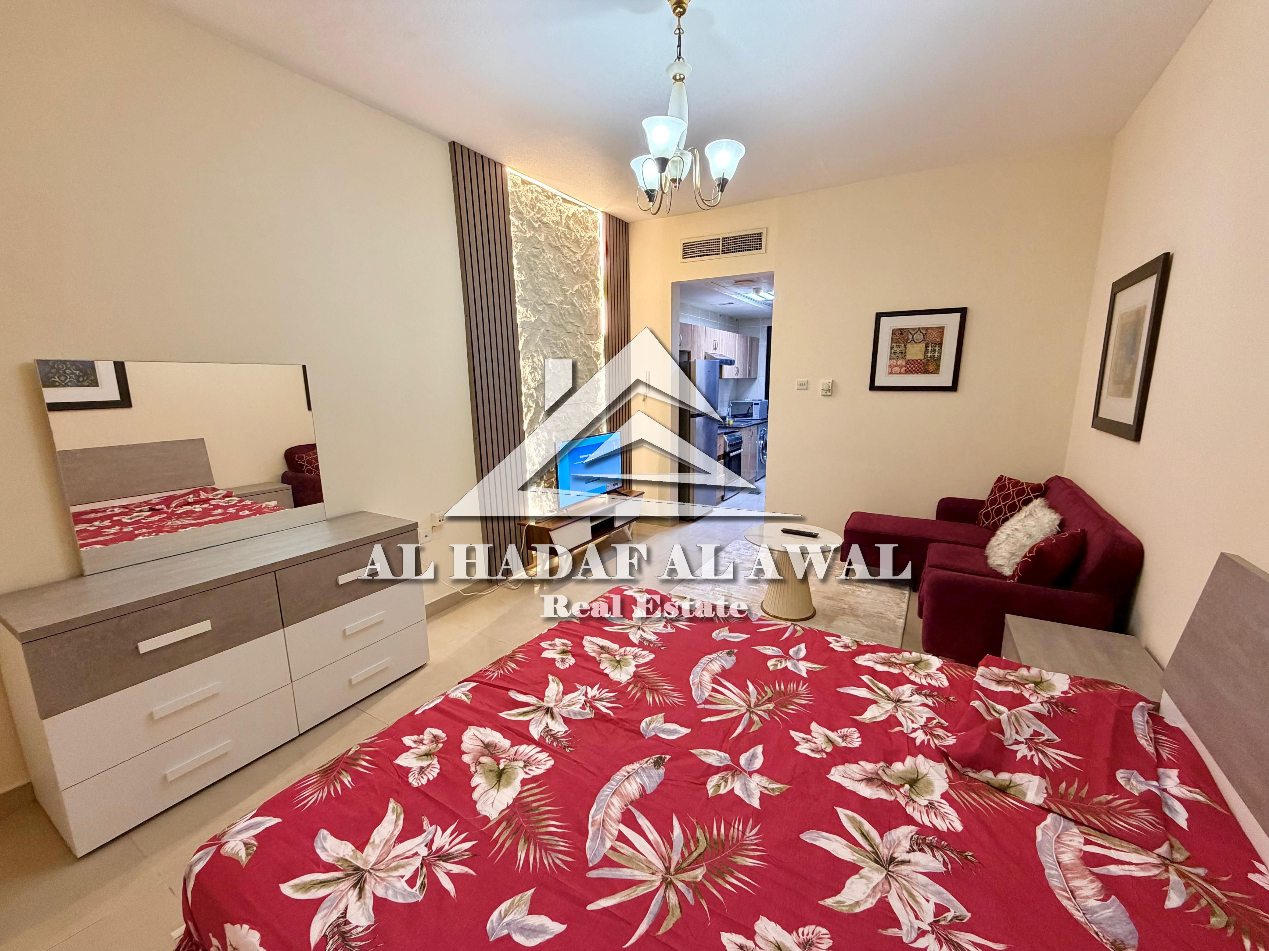 For monthly rent in Al Majaz3, studio including all bills