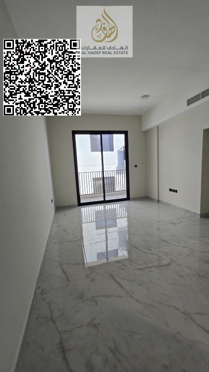 One bedroom and living room with two bathrooms and a balcony. First occupancy, super deluxe finishing. In Al Jurf 3, on a main street, close to the Ch
