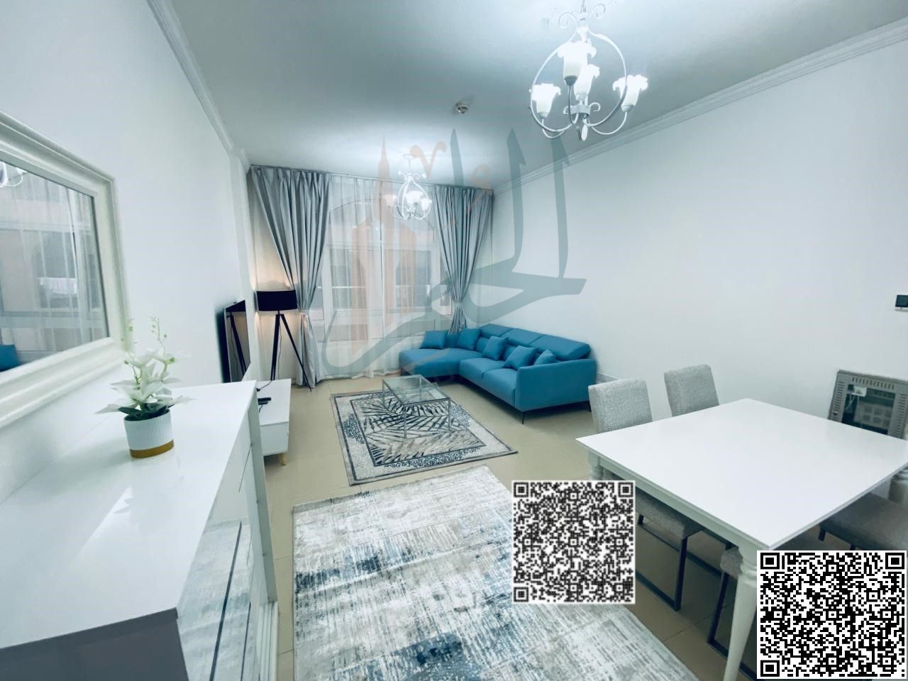Furnished one-bedroom apartment with living room and two bathrooms for rent | First occupancy | Strategic location in Ajman - Al Jurf 2 at a very attr
