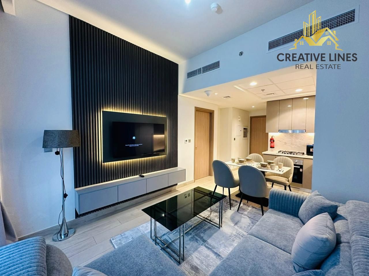 Luxurious Furniture | 1BR Hall with Swimming Pool view