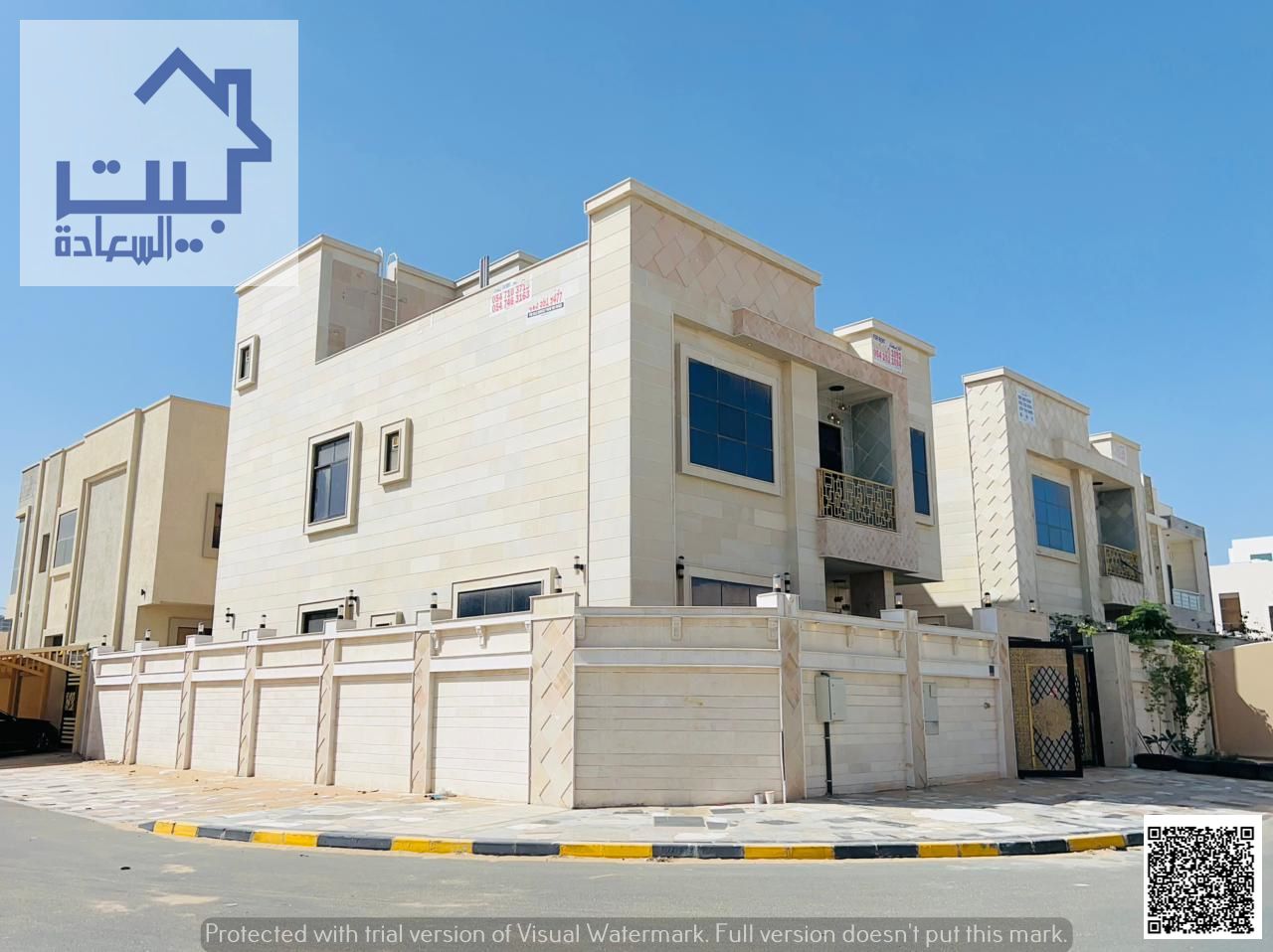 Corner villa for rent in Al Zahia, Ajman – First occupant, 6 master bedrooms, on main street, near all amenities, easy access to Dubai & Sharjah