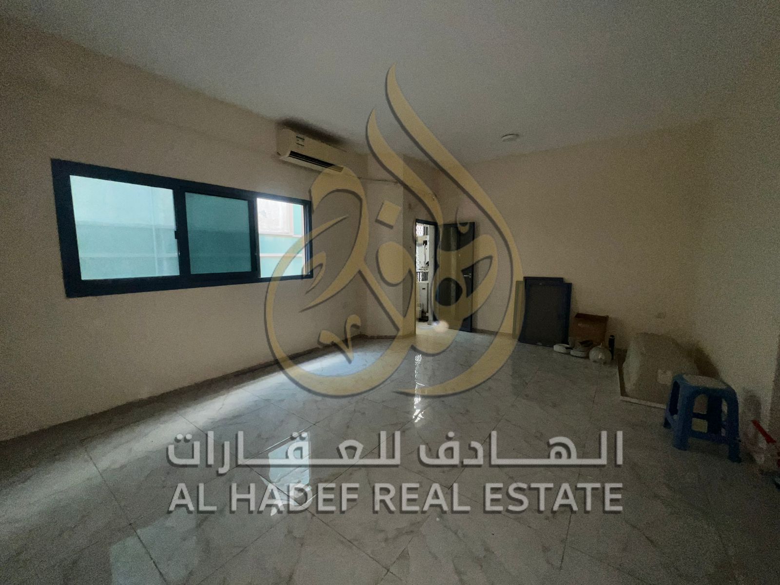 For annual rent in Sharjah, in the Al Majaz 3 area, available: 2 bedrooms and a living room. Annual rent, second row from Khalid Lake. Family building