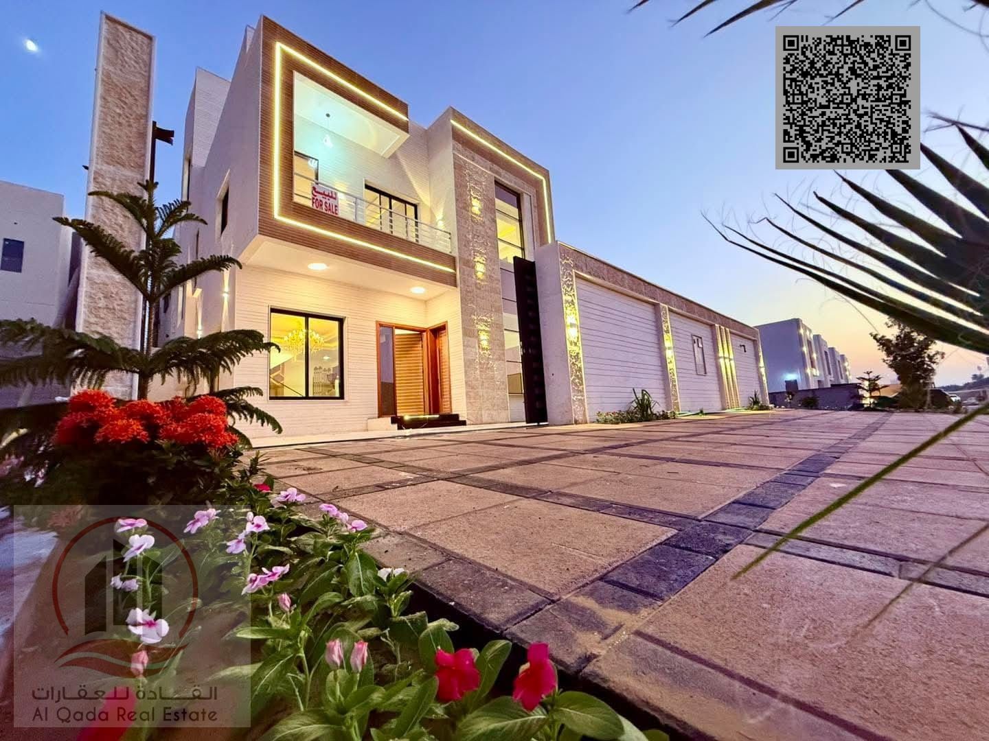 Villa for sale in Ajman, Al Helio area, including registration. 6 master bedrooms, majlis, living room, and maid's room. Open to all nationalities.