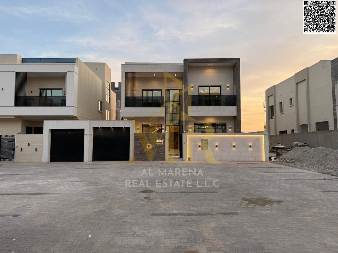 Elegant villa for sale in Al Zahia – 5 master bedrooms, modern design, prime location
