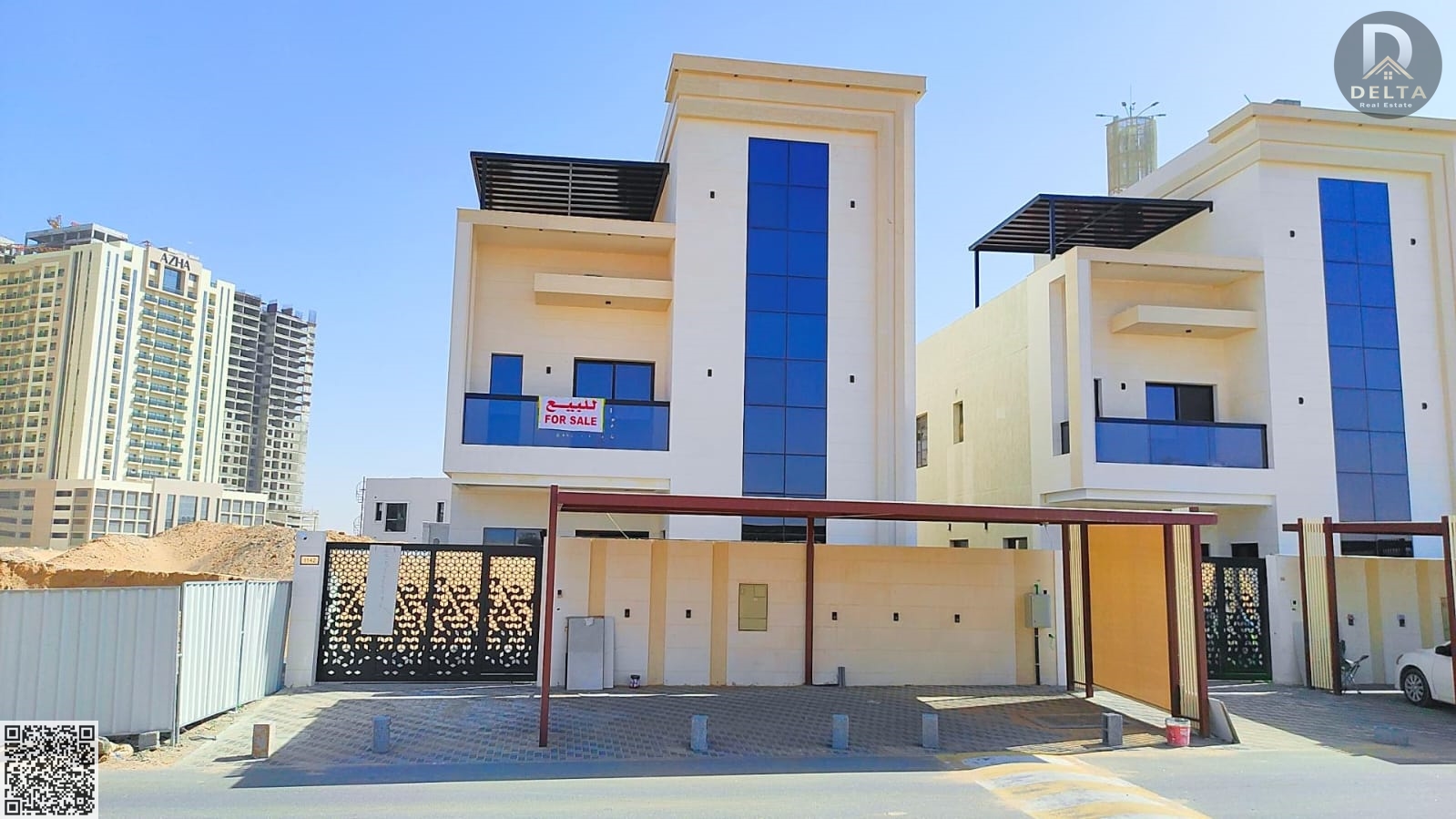 For sale: A modern European-style villa in a very prestigious area of Ajman, Al Amrah district. The price includes registration fees, electricity, w