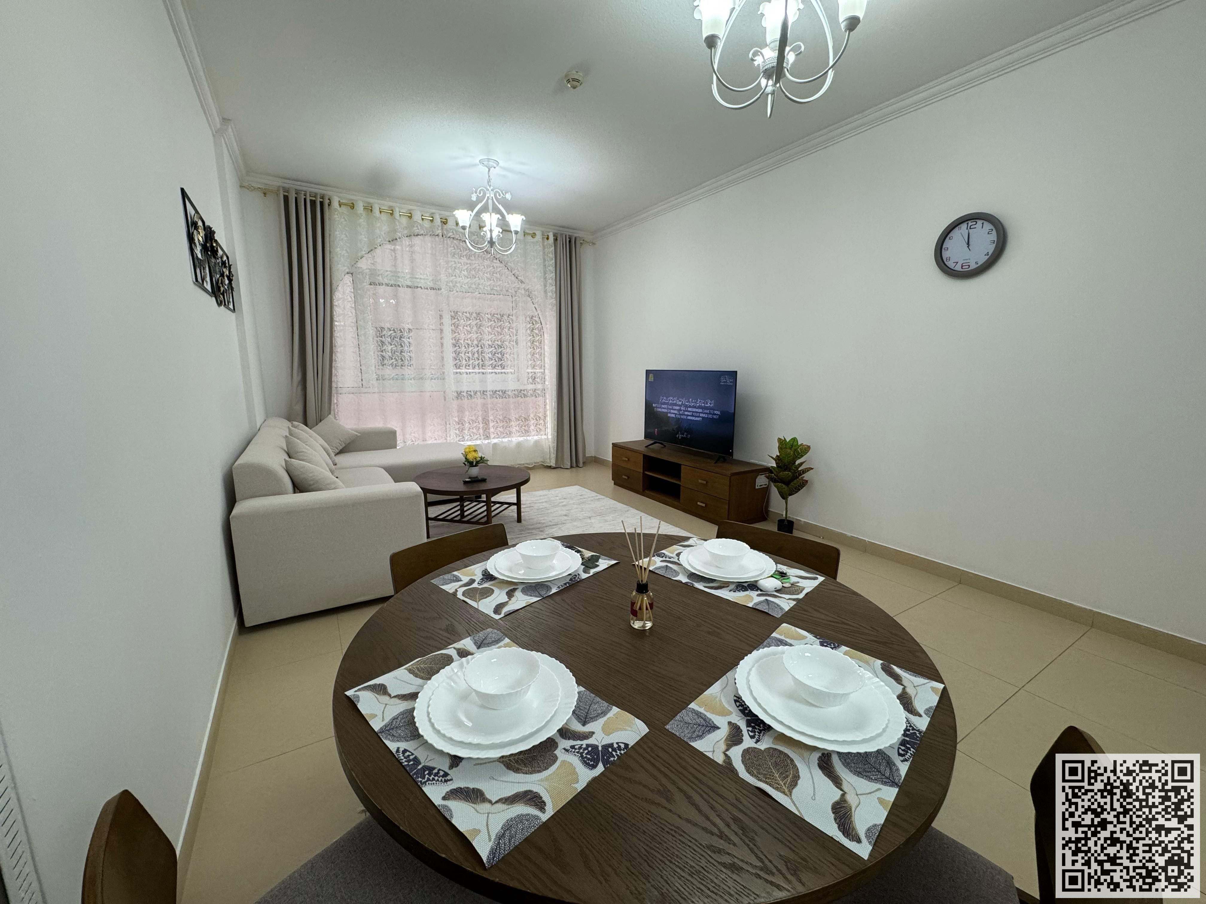 Luxury 1-Bedroom Furnished Apartment for Monthly Rent in Al Yasmeen Towers – Al Jurf 2 Spacious and elegantly designed apartment Full