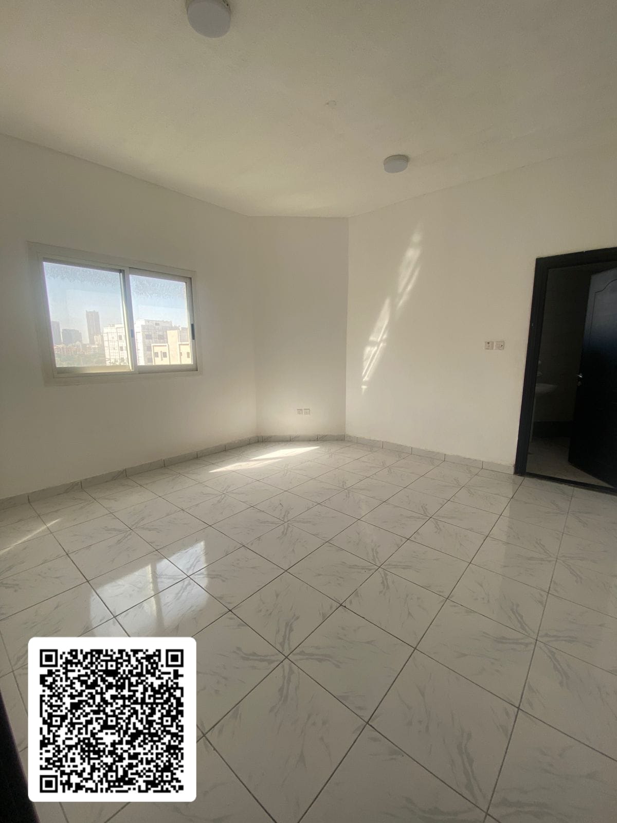 One bedroom and a living room