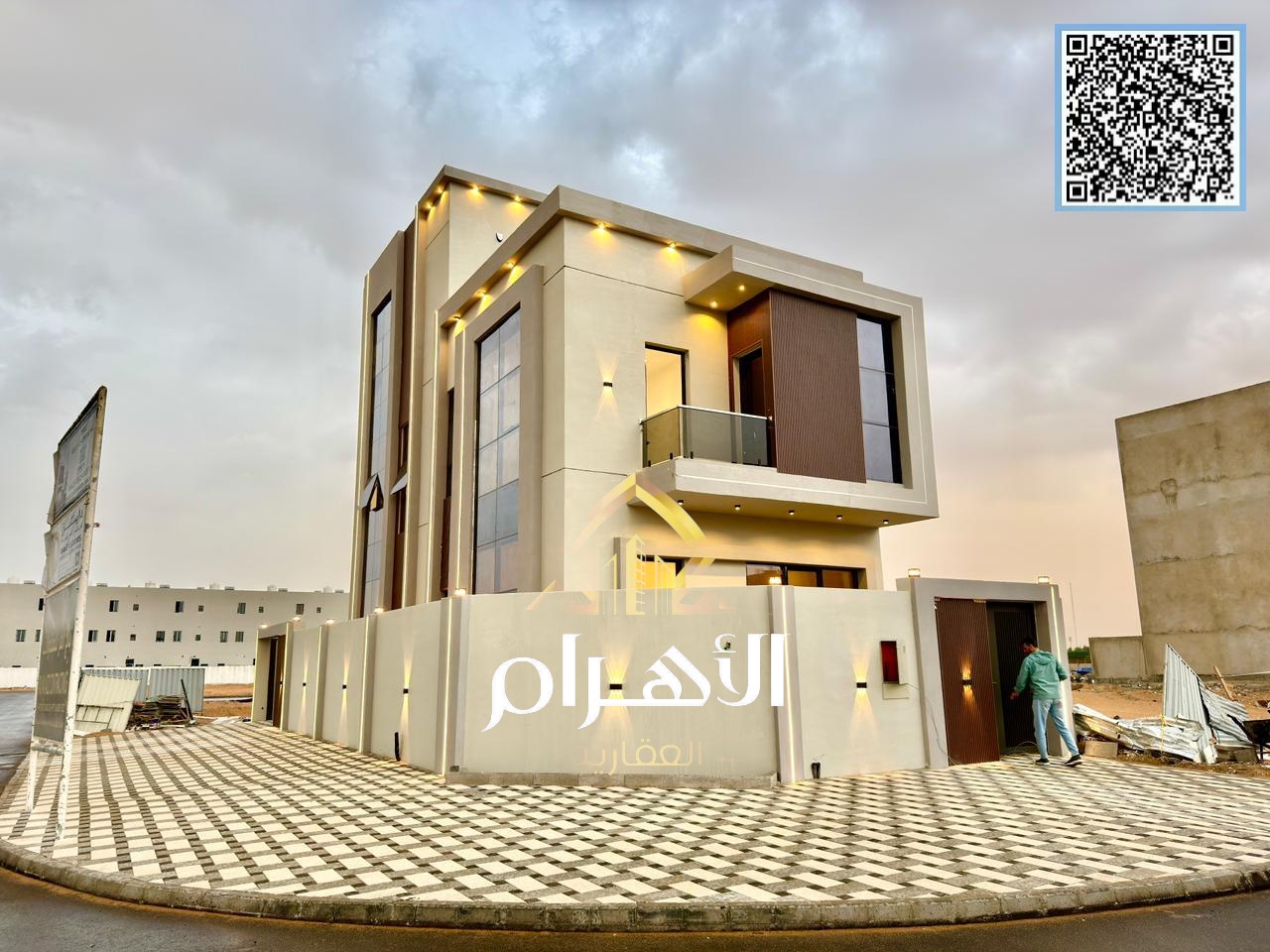 Own a corner villa with a 10% down payment, opposite a mosque, at a price including registration and ownership fees.