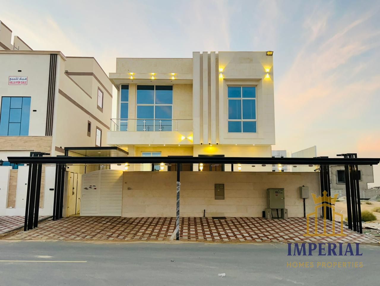 New furnished villa in Al Bahia, 5 master bedrooms with built-in wardrobes and central air conditioning