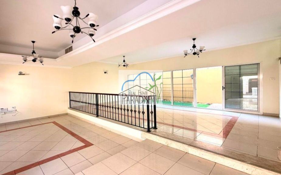available 3 Bedrooms all master villa/separate back yard/shared swimming pool/tv lounge/2 covered parking/laundry room/maids room / for rent in mirdif