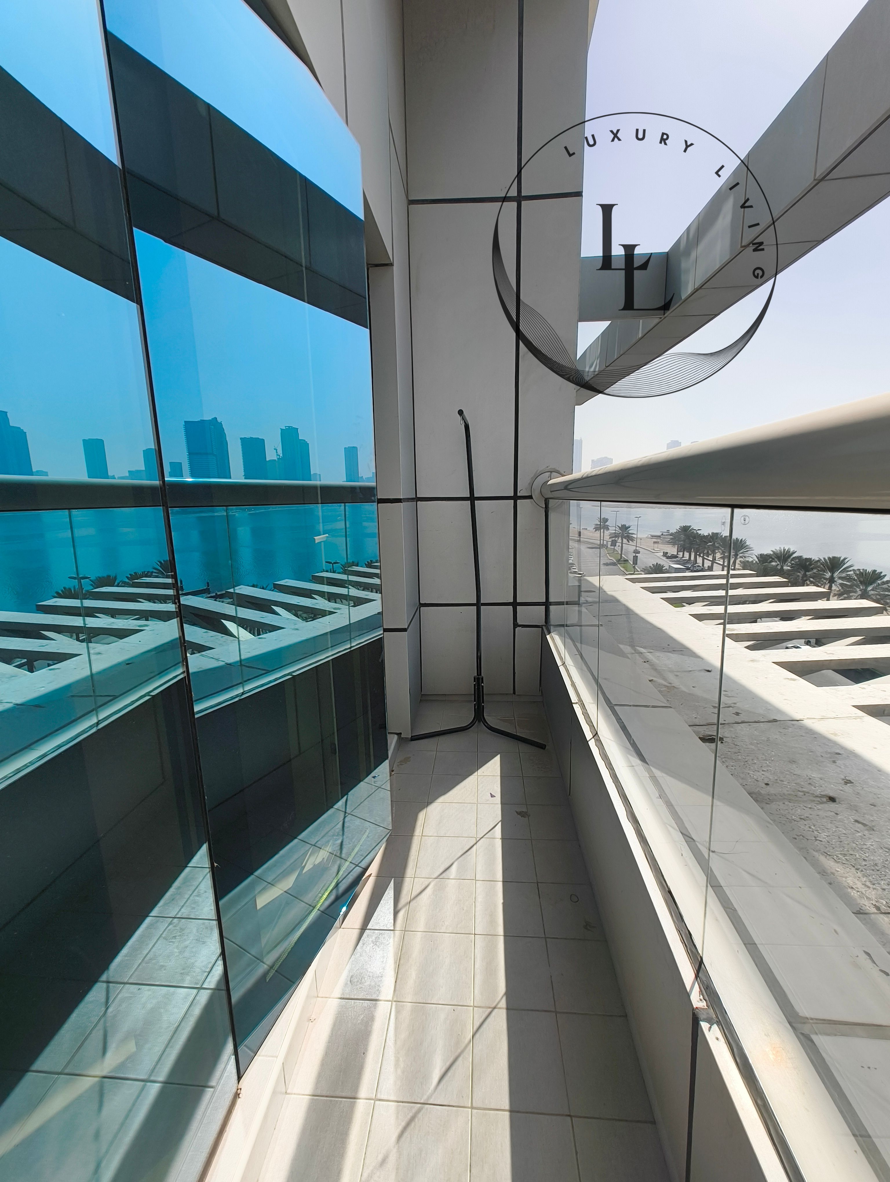 Luxurious Sea view 2bhk, master beds, wardrobe, balcony maid room with washrooms, 4 washrooms, free parking.