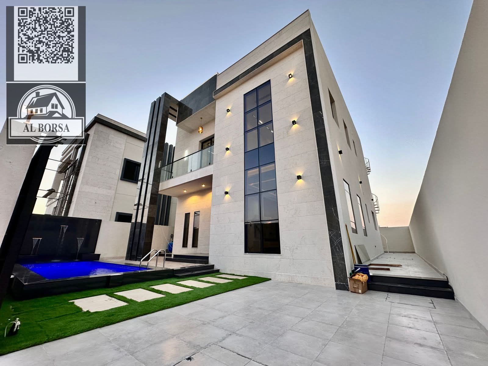 Villa with pool for sale in Al Zahia, 4 bedrooms, priced at 1.65 million including registration and ownership fees