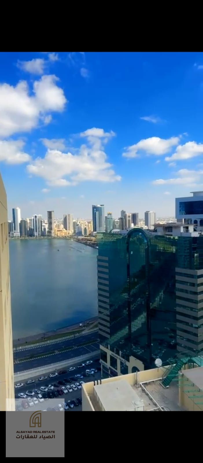 Two-bedroom apartment with a living room in Al Qasba, overlooking the Sharjah Corniche, prime location.