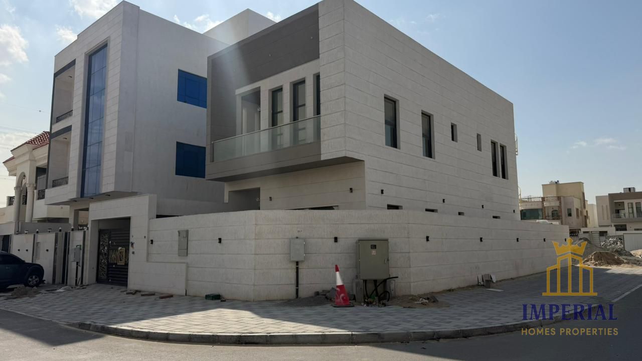 Villa for sale in Al Yasmin area. Privately built. Corner lot on two streets. Close to Al Rahmaniya. Prime location.