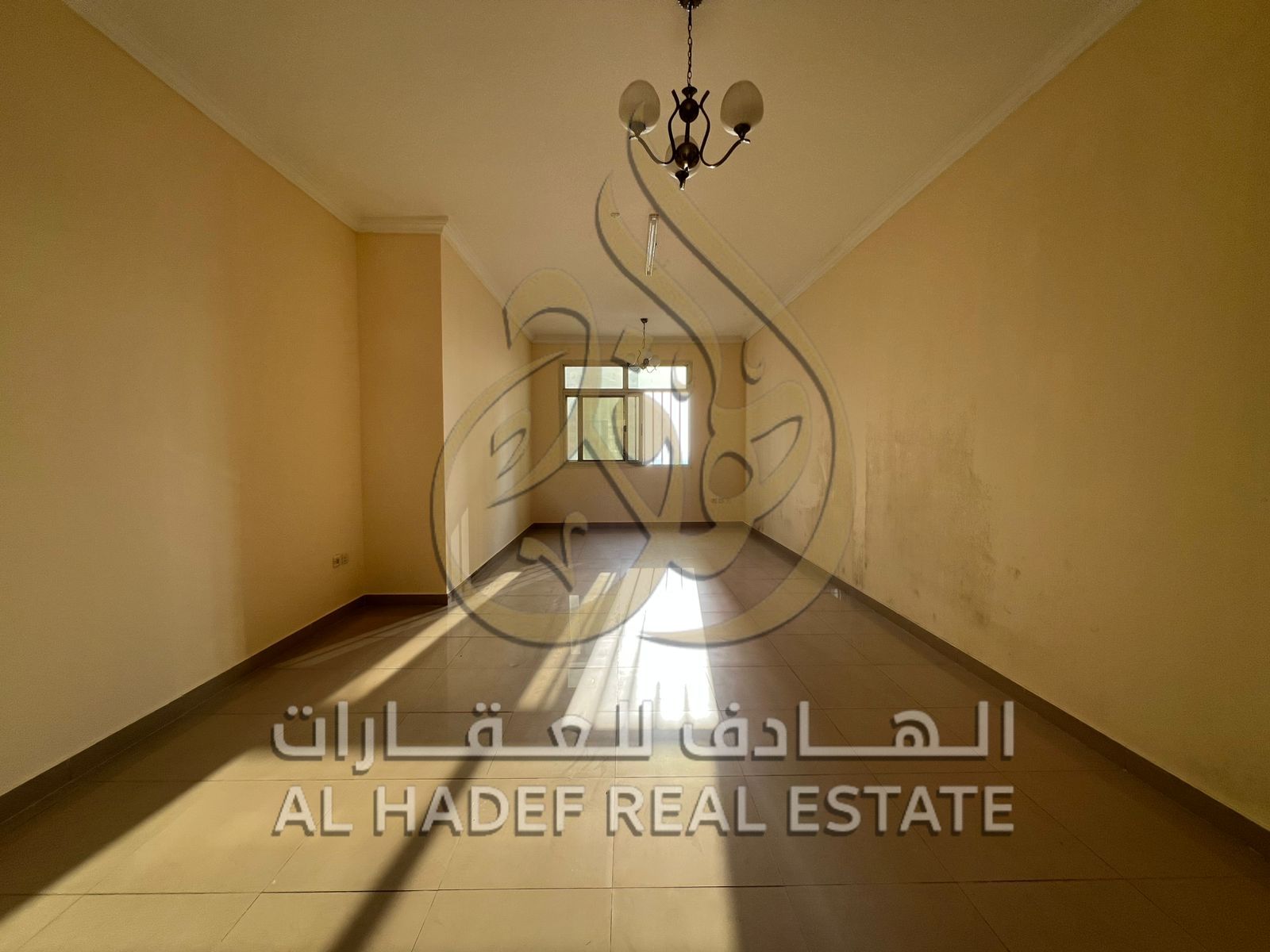 For rent in Sharjah – Al Khan, a two-bedroom apartment with a separate living room and hallway, offering an open view.