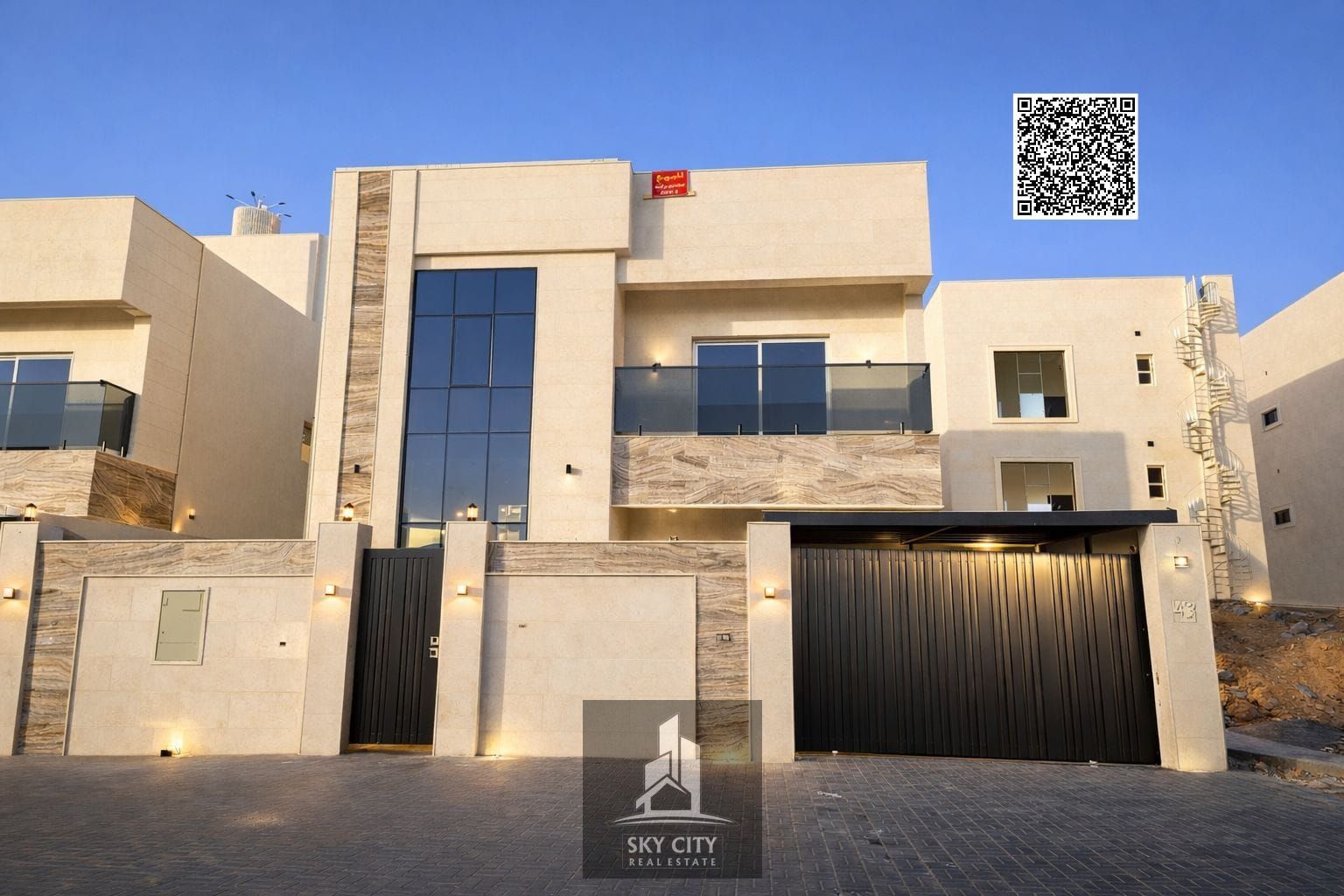 Villa for sale in Al-Amirah area on the main street behind the petrol station on Sheikh Mohammed Bin Zayed Road