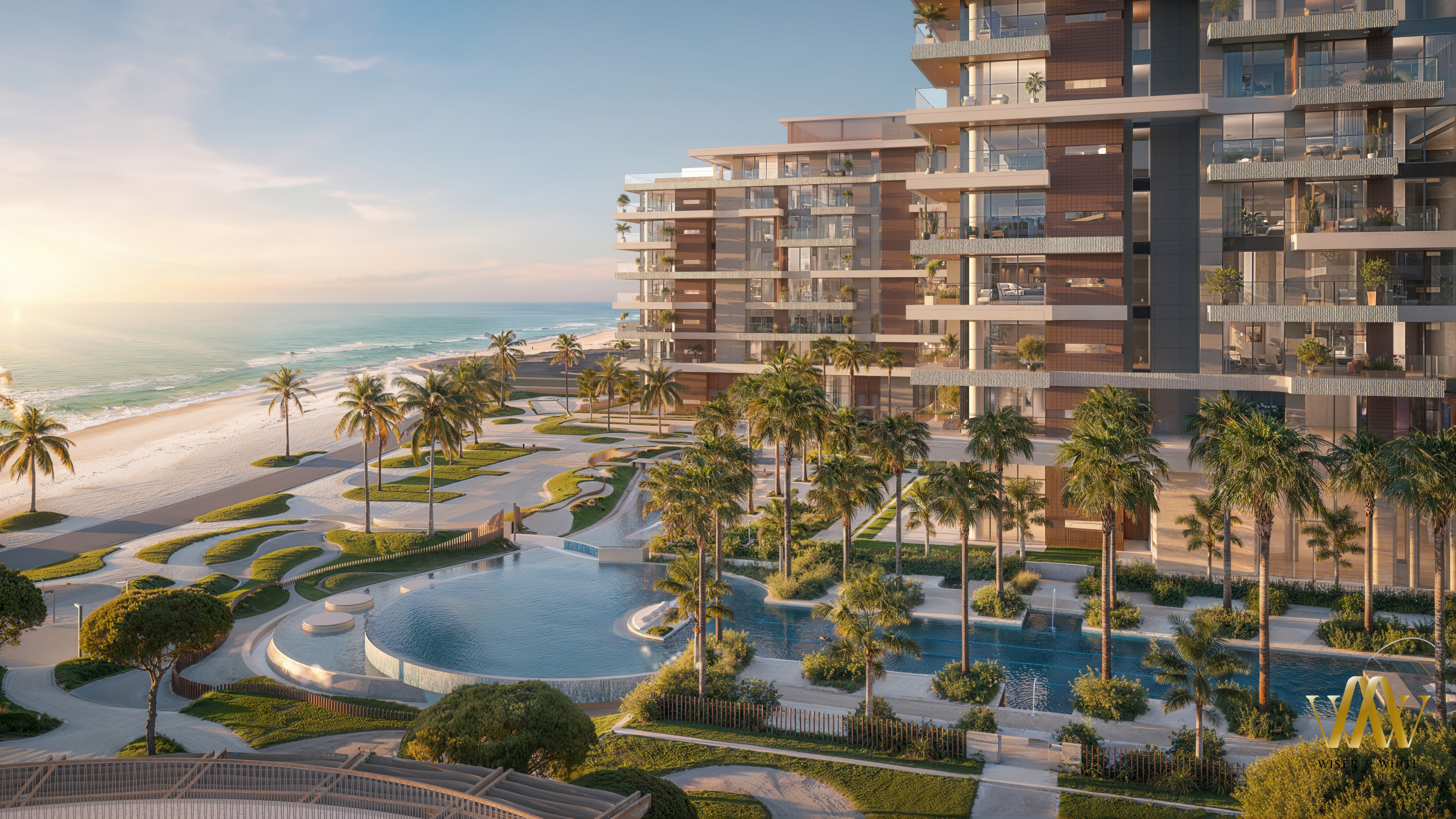 Luxury 1BR with Sea View & Balcony | 1st Phase | Private Beach Access