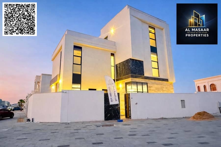 Luxury corner villa for sale in Ajman - strategic location and spacious setback. Freehold ownership for all nationalities for life. Price includes ele
