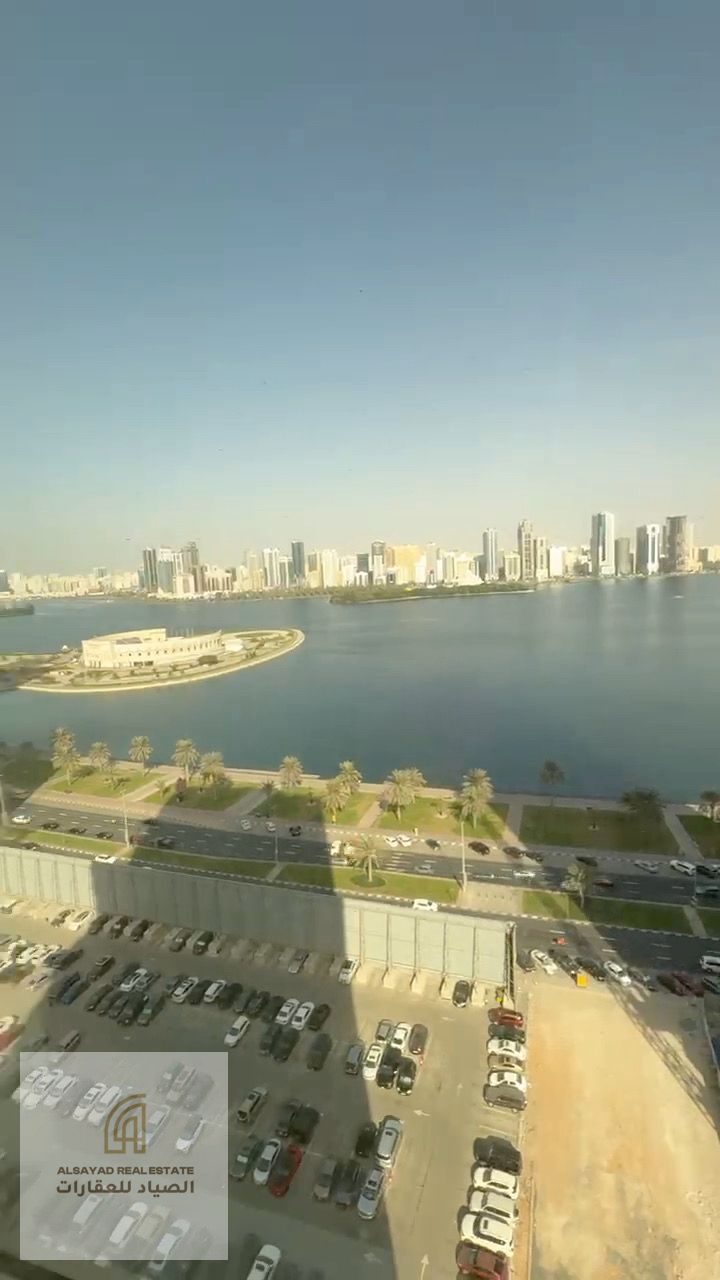 Three bedrooms and a living room with a sea view, located in Al Majaz 3, Sara Tower