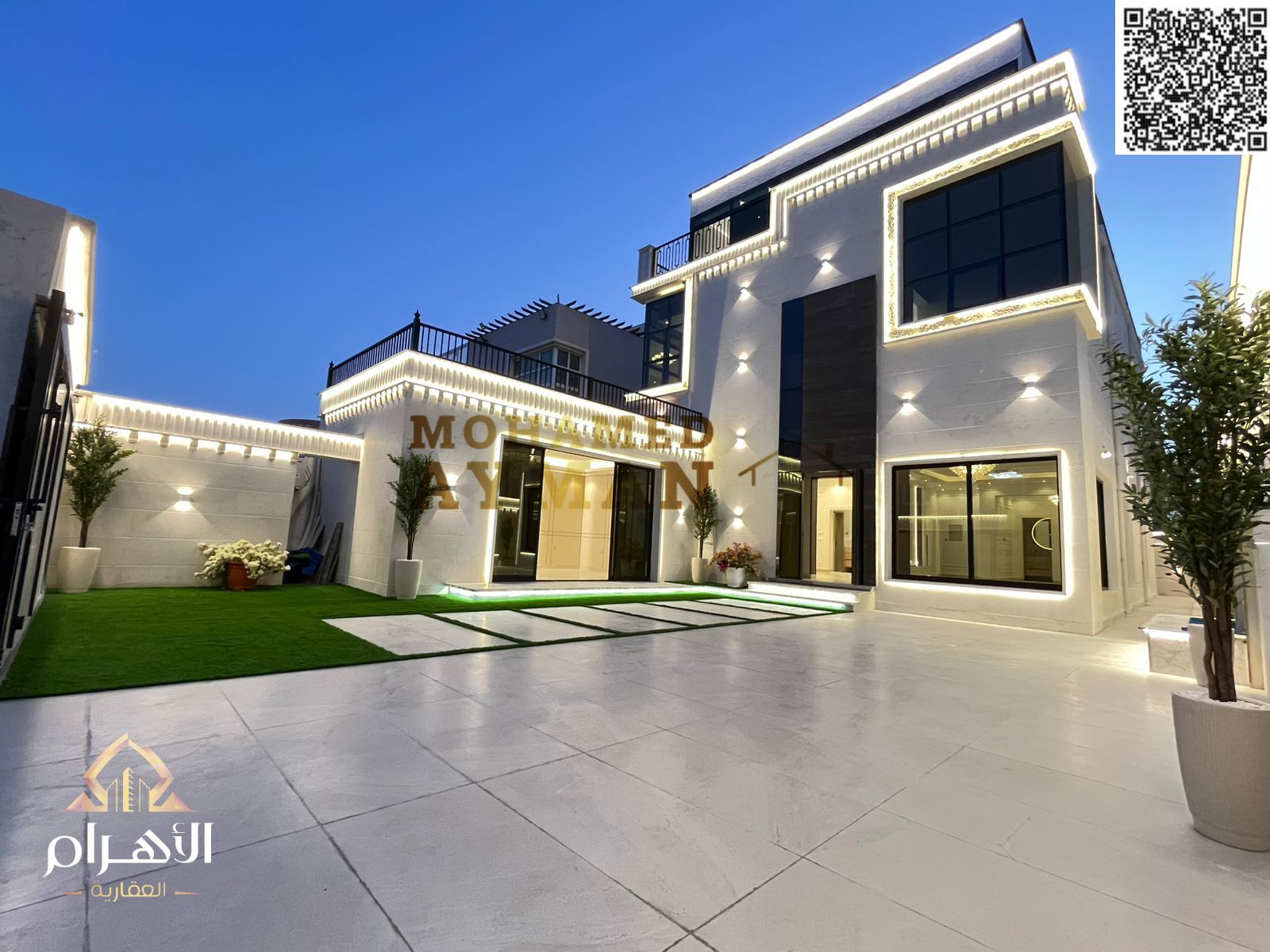 Luxury Stone Villa for Sale in Al Rawda 3, Ajman – Three Floors with Central AC and External Annex