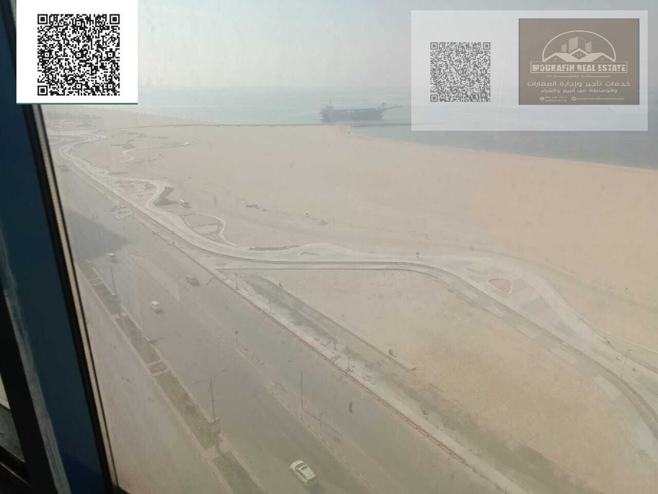 Luxury 3-bedroom apartment at Ajman Corniche with 2 baths and great view.