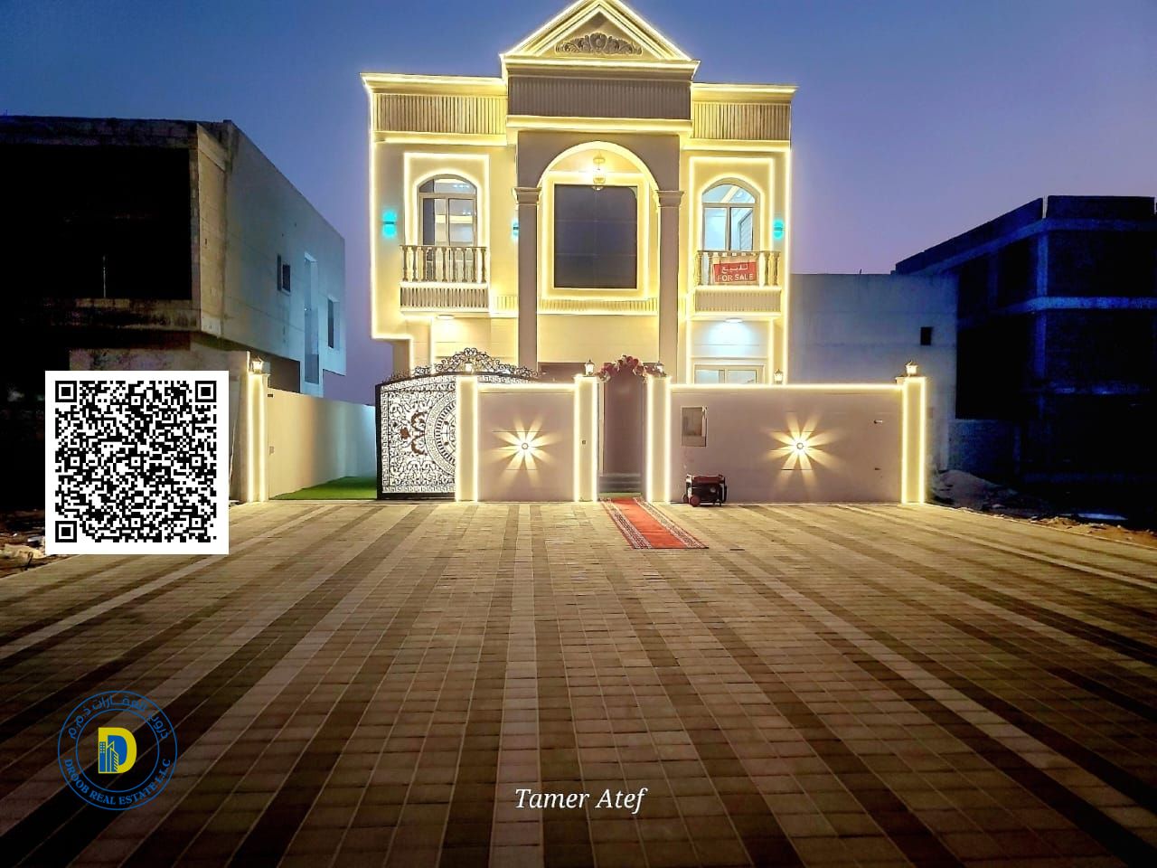 Luxury villa with 5 bedrooms, on a main street in Al Zahia, strategic location