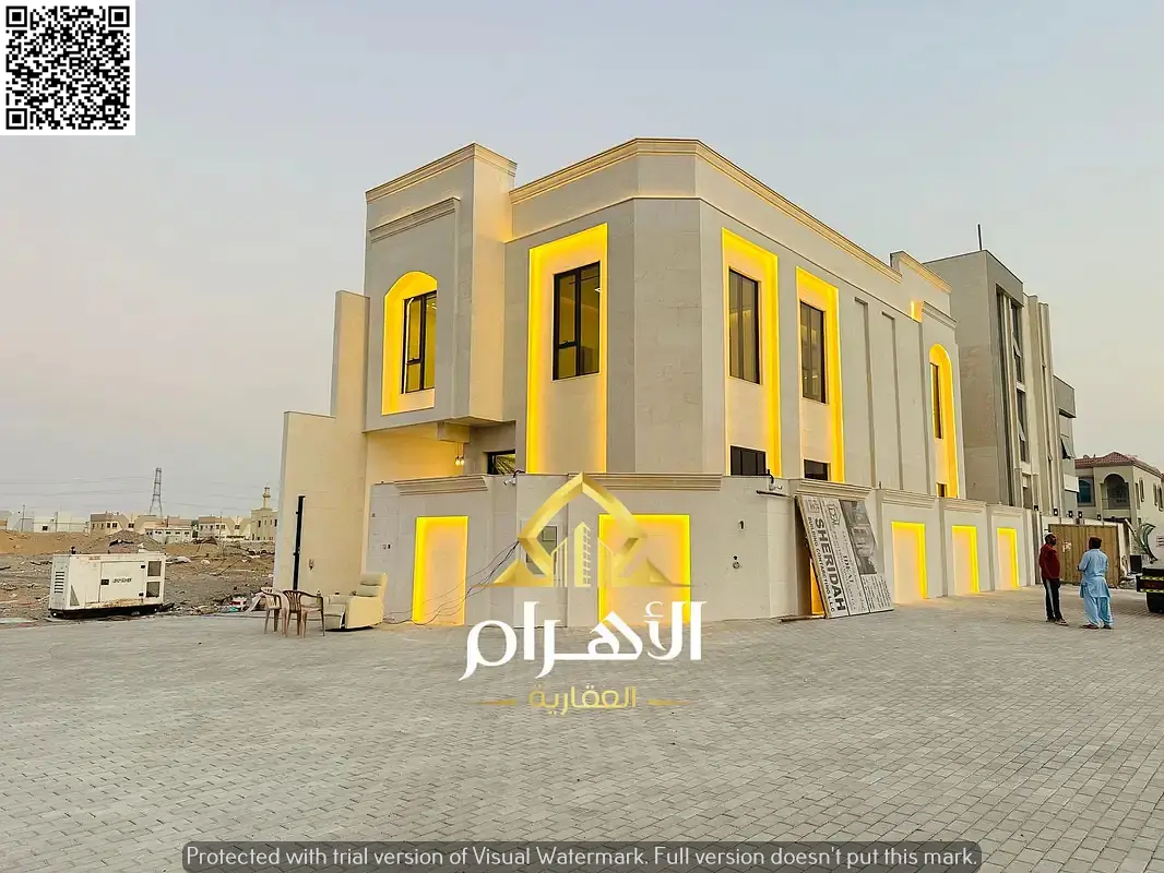 A Moroccan-style villa is now for sale, including registration fees. It features 4 master bedrooms with built-in wardrobes and is strategically locate
