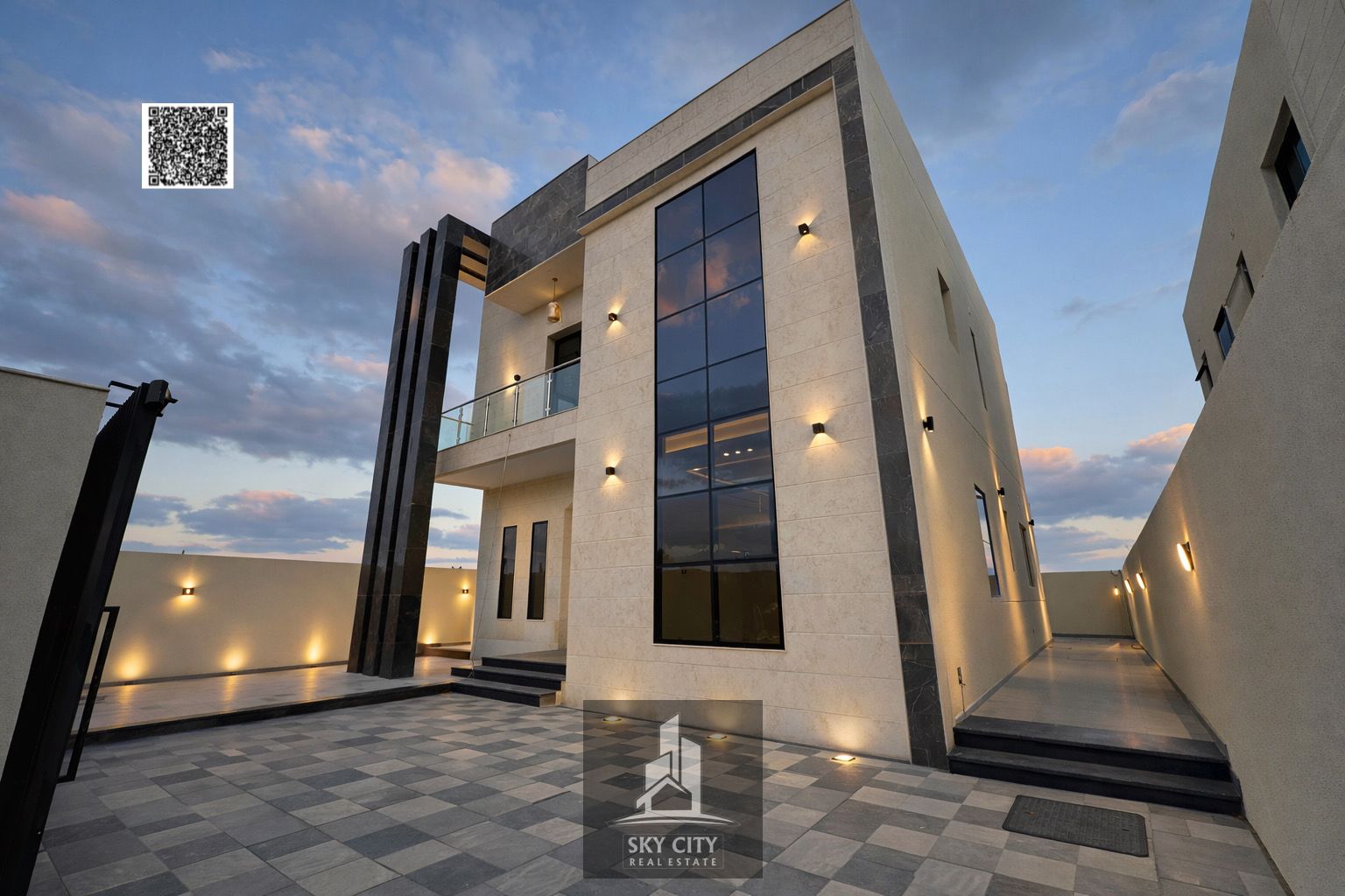 For sale is a luxury villa with large indoor nests including registration and ownership fees close to the mosque and Sheikh Mohammed bin Zayed Street.