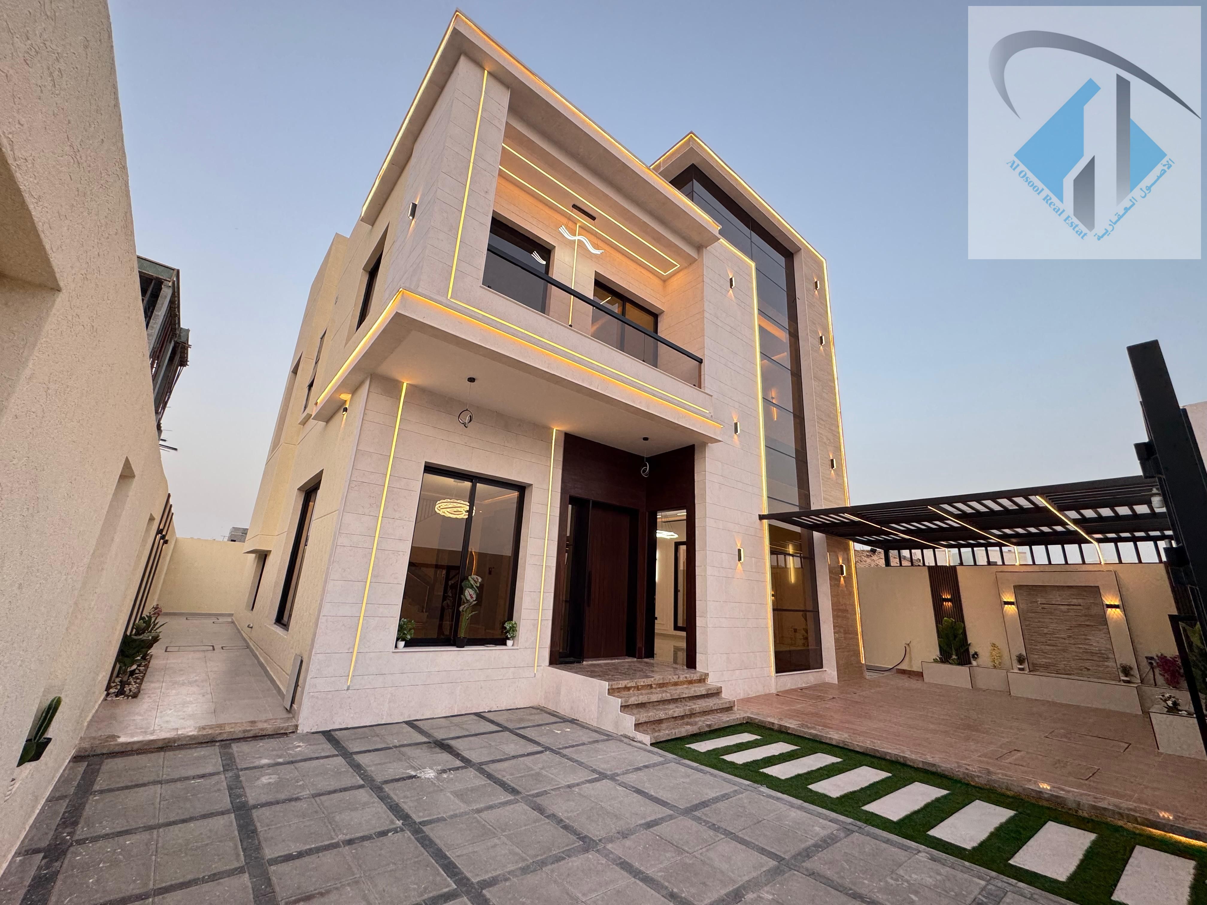 A very special price for a modern 3-bedroom villa for sale, including fees, with a distinctive finish and a size of 3000 sq ft,
