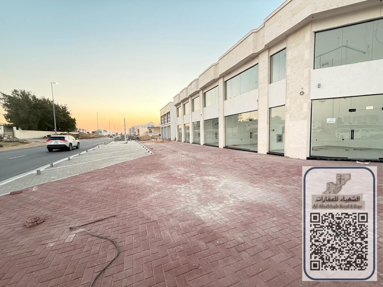 Commercial shops for rent in Al Zahia area, various sizes, commercial offices