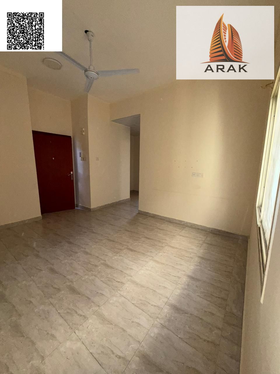 Spacious apartment for rent in Al Aaliya, conveniently located near Mohamed Bin Zayed Street. The apartment includes one bedroom, a large hall, two b