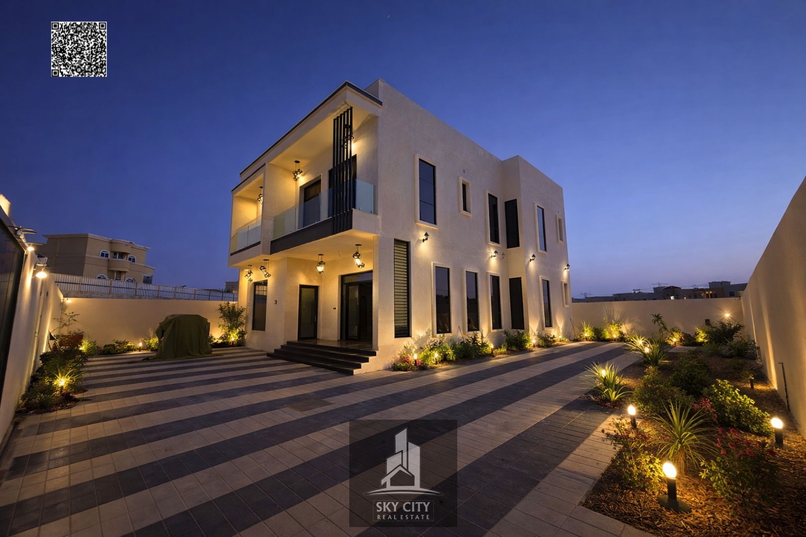6200 sq ft in Al Yasmin area, behind Al Hamidiya Park, with air conditioning, custom finishing, prime location
