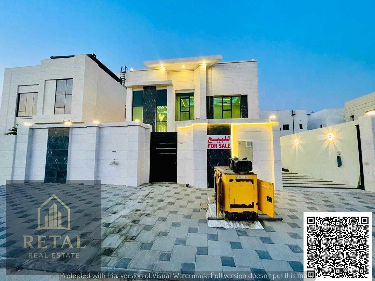 Luxury villa for sale with super deluxe finishing, 8 master bedrooms, private pool, rooftop sitting area, prime location on Sheikh Mohammed Bin Zaydd