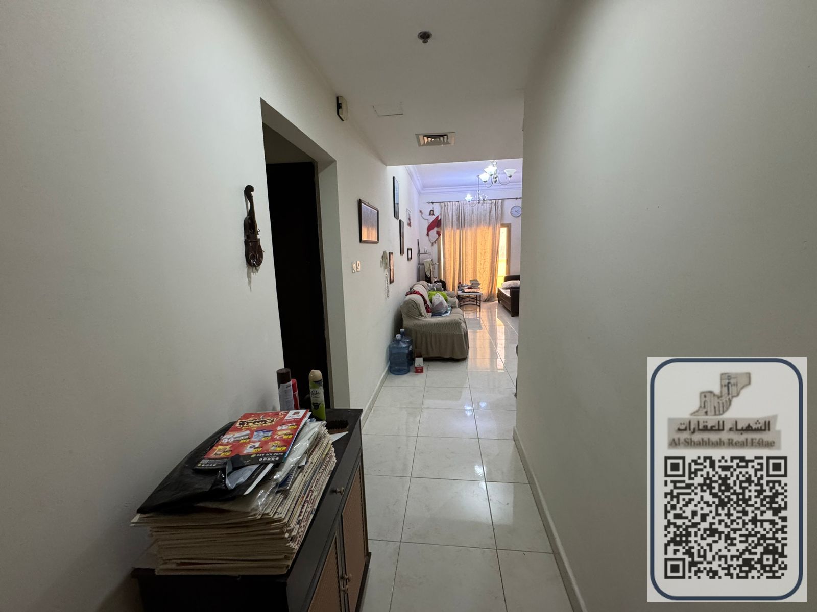Two bedrooms and a living room for rent annually in Emirates City with private parking