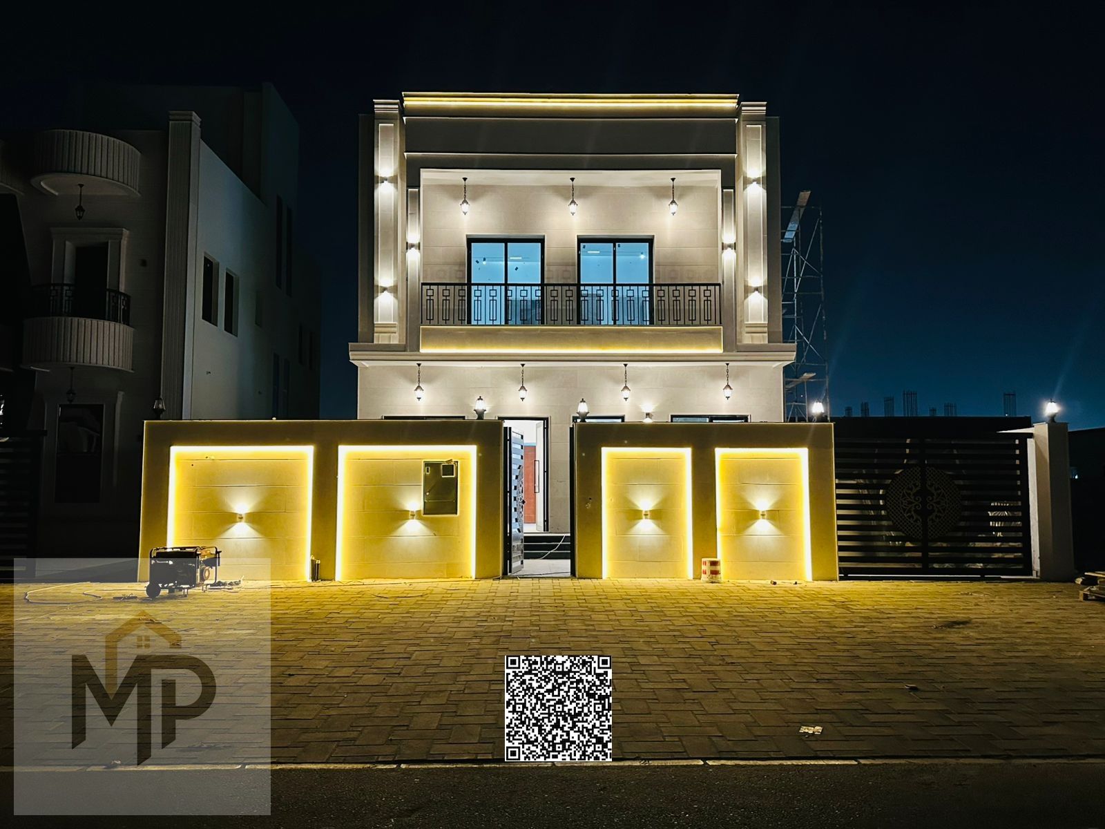 Luxury villa for sale with a distinctive modern design, two floors with a rooftop terrace. Registration fees are included in the price.