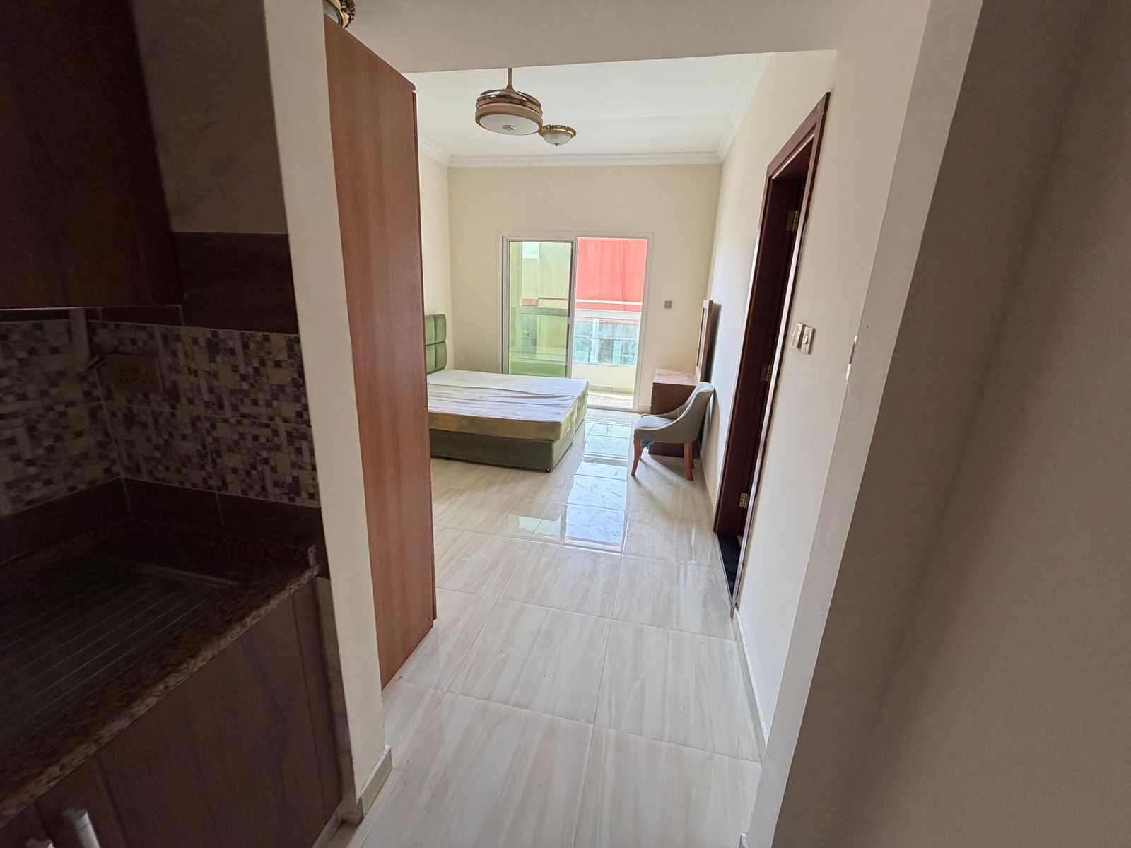 The most beautiful and largest studios in Ajman. Studio for annual rent with furniture. New studio with balcony.