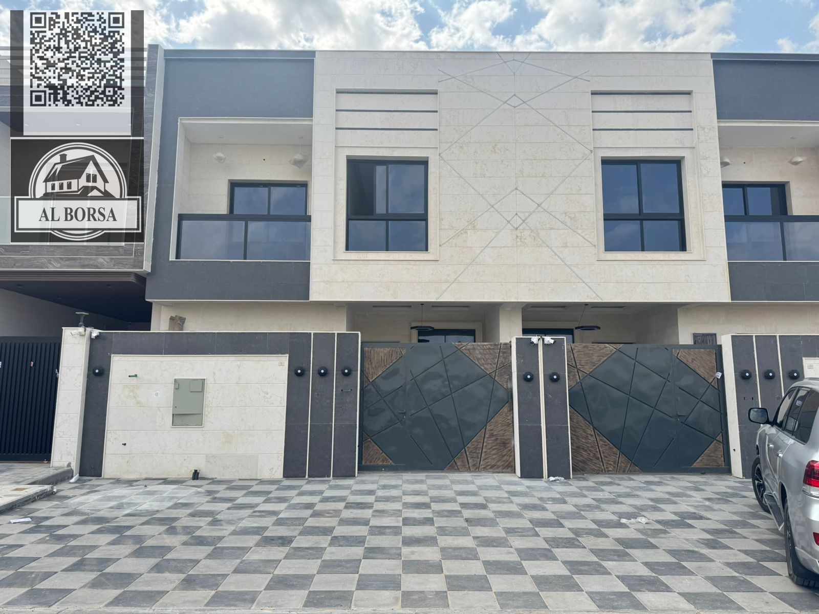 Villa for sale in Al Bahia, Ajman, on Mohammed Bin Zayed Road. 4 master bedrooms, majlis and living rooms, large yard, 1250000 aed
