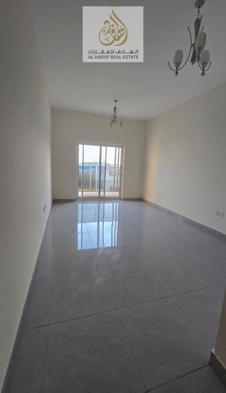 Apartment for rent in Ajman, one bedroom and living room with balcony and two bathrooms, first occupancy, in Al Rawda, two super deluxe finishing