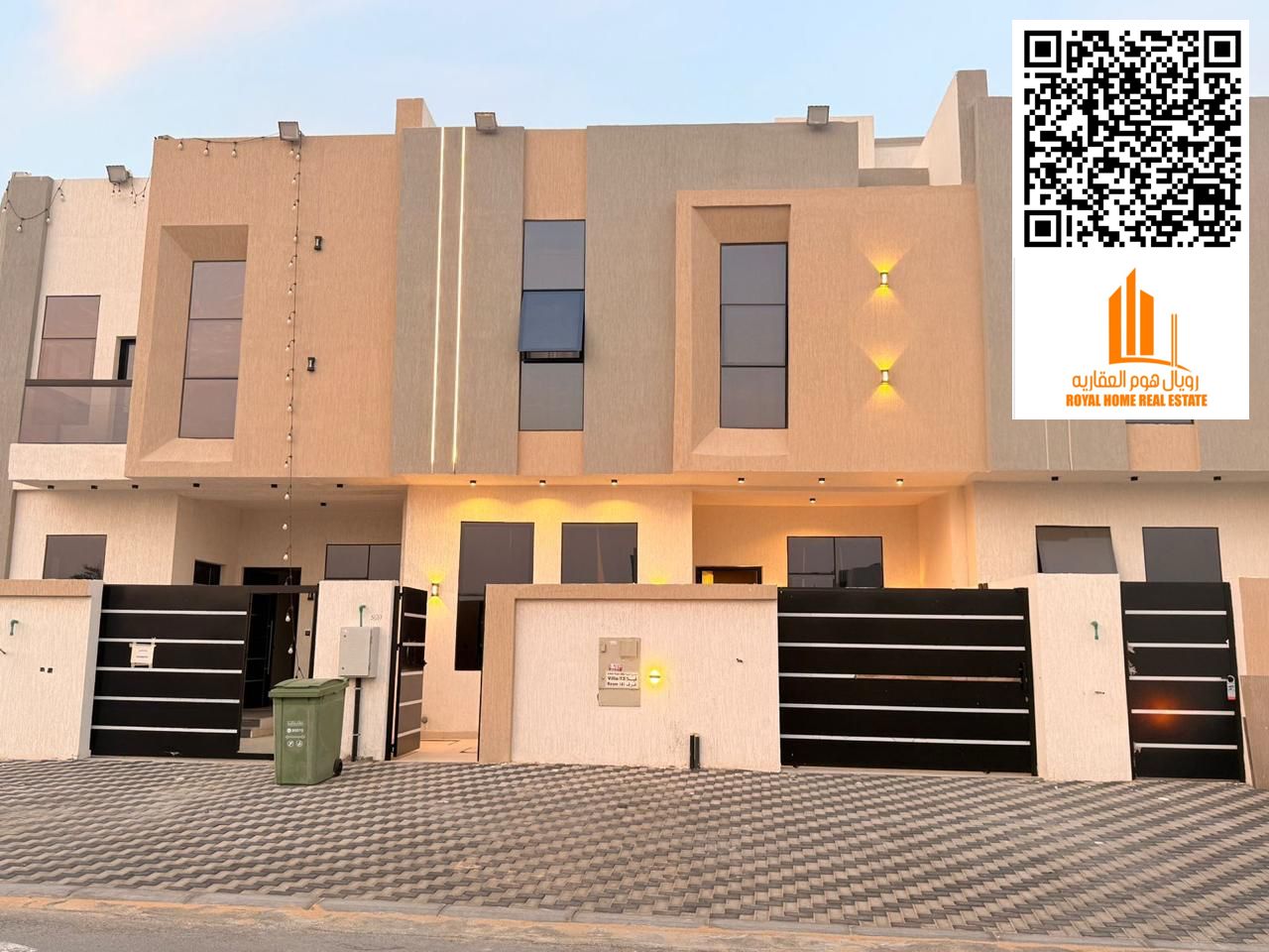 A luxurious villa with a beautiful rooftop terrace, fully furnished, featuring four master bedrooms, excellent space, modern finishing, and a prime lo