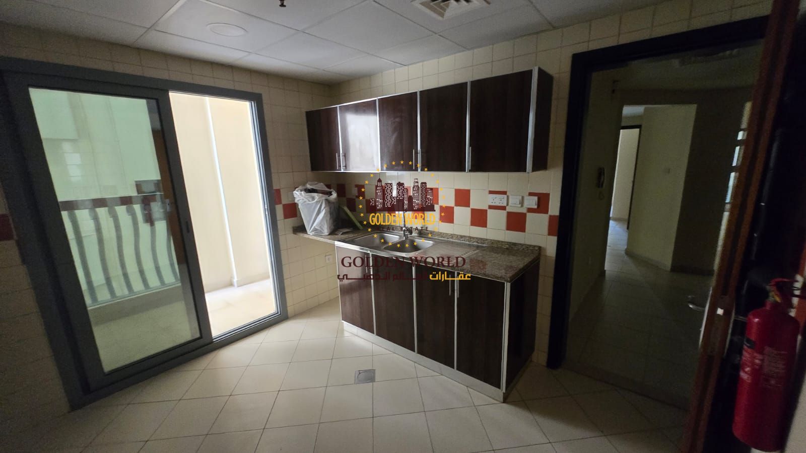 Two-bedroom apartment with living room, balcony, and 2 bathrooms, ideal for families, ready to move in at 45,000 AED per