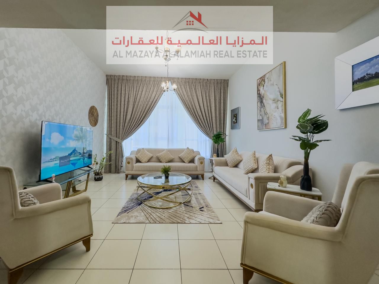 Monthly rent - One bedroom, living room, and two bathrooms fully furnished apartment in Al Nakheel 1 - Al Mamzar